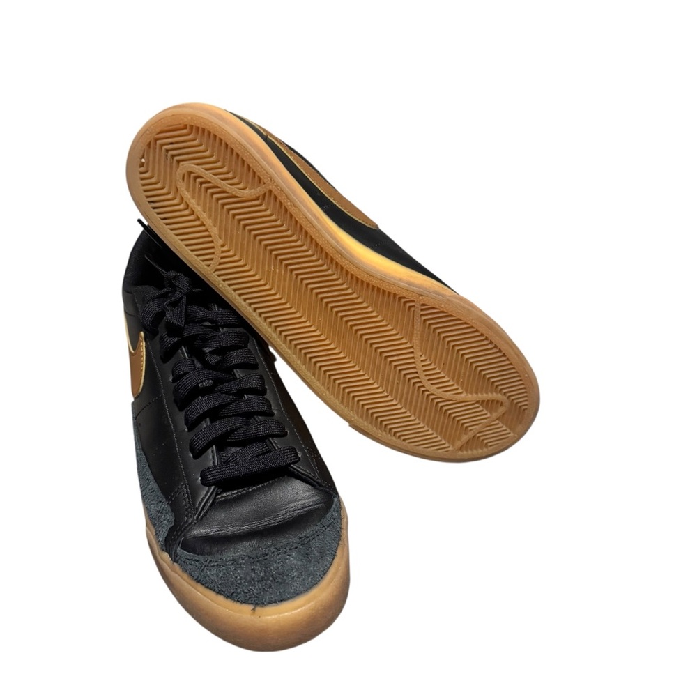 Nike Women's Blazer Low Platform Sneaker Leather Suede Black British Tan Size 9 - Picture 8 of 8